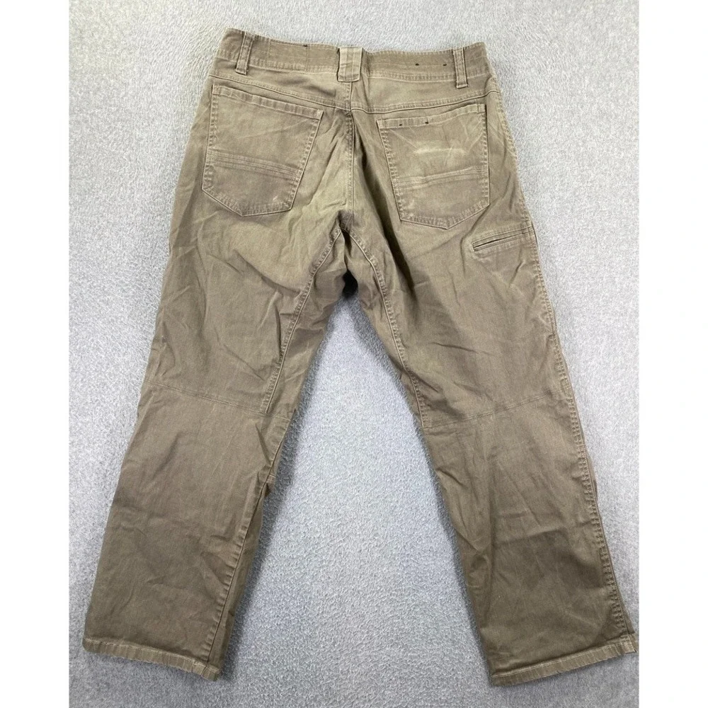 Kuhl Slackr Pants Mens 34x30 Beige Canvas Carpenter Relaxed Fit Workwear Outdoor